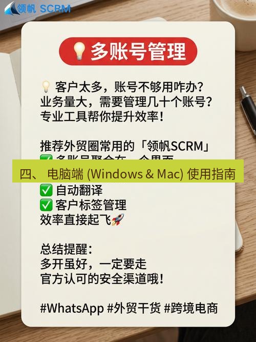 whatsapp官网 四、 电脑端 (Windows & Mac) 使用指南