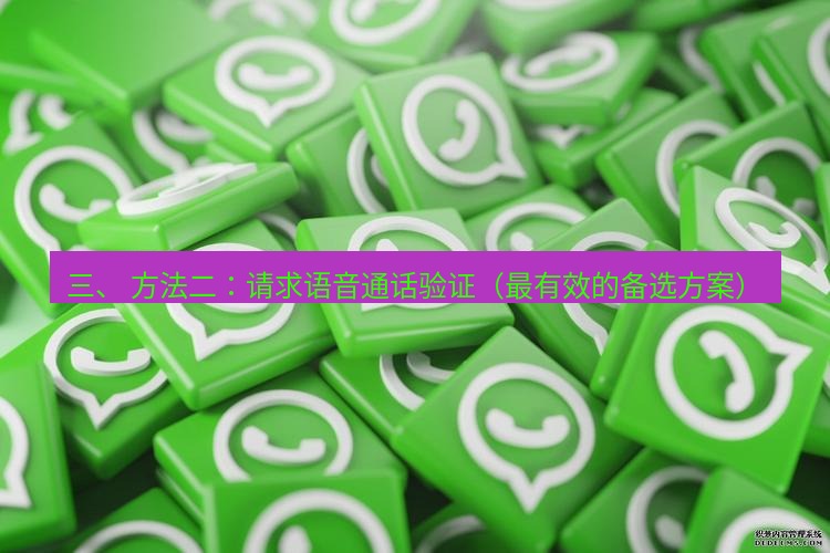 whatsapp官网 三、 方法二：请求语音通话验证（最有效的备选方案）